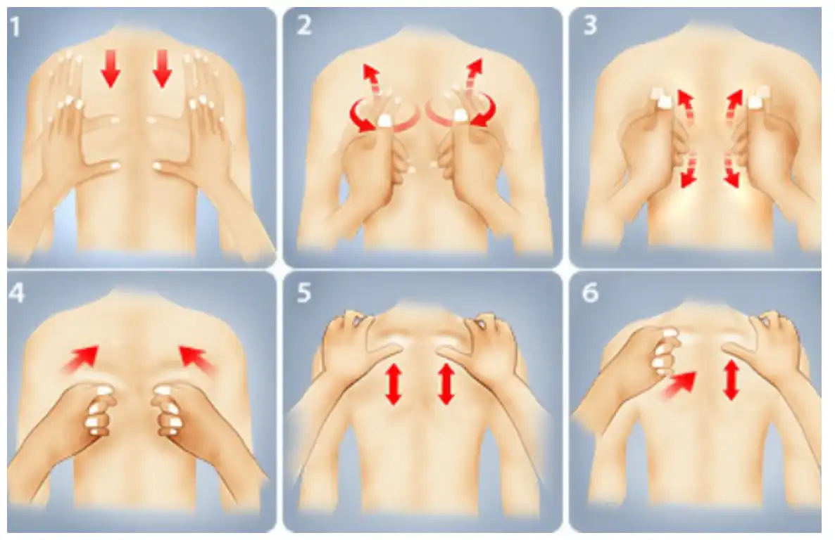 Massage lưng bằng động tác vuốt