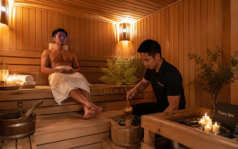 Tiện ích xông hơi hiện đại phục hồi sinh lực