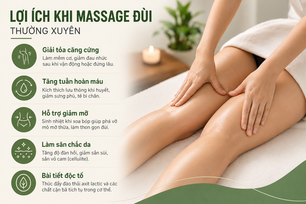 Lợi ích khi thực hiện massage đùi thường xuyên